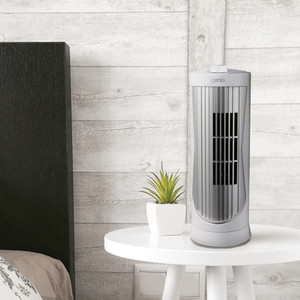 Igenix 12 Inch Mini Tower Fan - White/Silver by Igenix