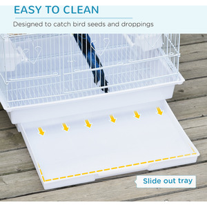 PawHut large Bird Cage With Stand - White by PawHut