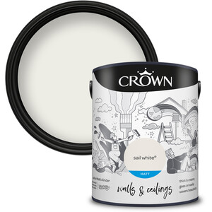 Crown Breatheasy Matt Emulsion Paint 5L - Sail White by Crown Paints