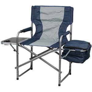 Folding Directors Camping Chair with Side Table Cooler Bag - Blue Grey by Gr8 Garden