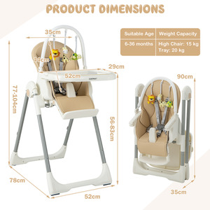 4-in-1 Baby Highchair - Almond Brown by Costway
