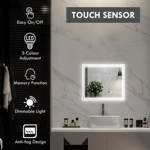 kleankin LED Bathroom Mirror with Lights Dimmable Touch Switch - Clear / 50cm by kleankin