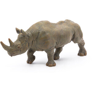 PAPO Wild Animal Kingdom Black Rhinoceros Toy Figure - Grey by PAPO