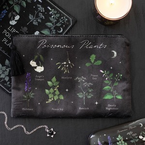 Poisonous Plants Makeup Bag - Black by Kingsbury Gifts