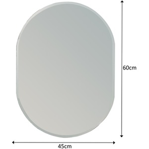 Lincoln Oval Frameless Bathroom Mirror - Silver by Showerdrape