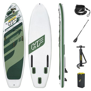 Hydro-Force Kahawai Inflatable Stand Up Paddleboard - White/Green by Hydro-Force