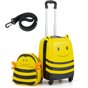 2-Piece Kid's Luggage Set - Yellow by Costway