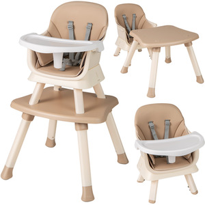Multifunctional Baby High Chair - Brown by Costway