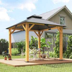 Outsunny 3x(3)M Hardtop Gazebo Patio Canopy Shelter Outdoor Double-tier roof by Outsunny