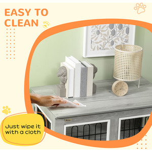 Dog Crate Furniture End Table with Soft Cushion by PawHut