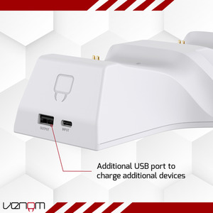 Venom Xbox Twin Charging Dock with Rechargeable Battery Packs - White by Venom
