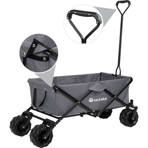 Foldable Garden Trolley with Wide Tyres - Grey by tectake