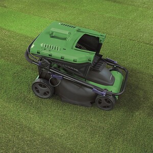 Powerbase Electric Mower with Rear Roller - Green / 37cm Cutting Width by Powerbase