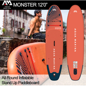 Aqua Marina Monster 12ft0 All Round Inflatable Stand Up Paddle Board - Red by Aqua Marina
