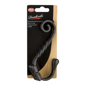 Decorative Ornate Hat and Coat Hook - Black by Hiatt
