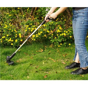 Cordless Electric Grass Strimmer Weed Trimmer Garden Edger Cutter - Black Silver by Gr8 Garden