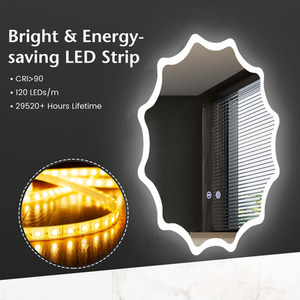 Bathroom Illuminated Vanity Mirror - Silver by Costway