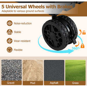 Collapsible Wagon Cart Foldable Utility Cart by Costway