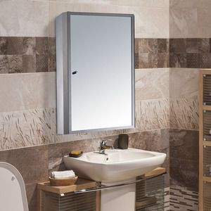 HOMCOM Stainless Steel Wall mounted Bathroom Mirror Cabinet - Silver by HOMCOM