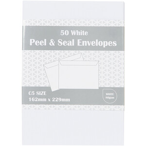 Peel and Seal Envelopes C5 - White / 50