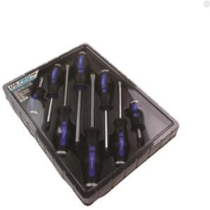 US PRO 8pc Go-Through Screwdriver Set Phillips Slotted 1605 - Blue by US PRO