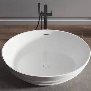 San Sebastian Freestanding Matt Stone Bath - White by Fino Stone