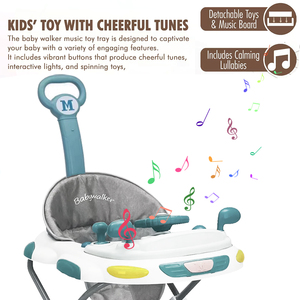 First Steps Push Along Baby Walker and Bouncer - Grey