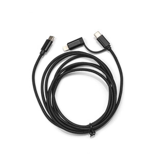 2 in 1 Type-C/Lightning to Type-C Charging Cable 2m - Black by Sensei