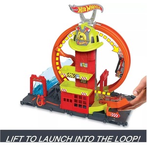 Hot Wheels City Super Loop Fire Station Playset and 1 Toy Fire Engine - multi by Hot Wheels