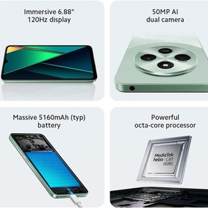 POCO C75 Smartphone 8GB RAM, 256GB Storage 120Hz Display 50MP Camera - Black by Xiaomi