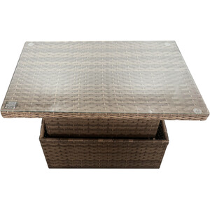 Carolina Adjustable Rattan Table Set - Dark Brown