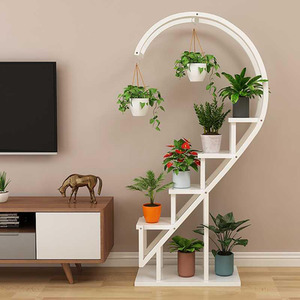Crescent 4-Tier Plant Stand - White by Livingandhome