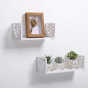 Modern Set of 2 U-Shaped Wall Floating Shelves - White by Livingandhome