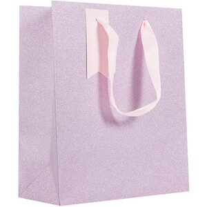 Pack of 3 Pink Glimmer Medium Gift Bags - Pink and Lavender