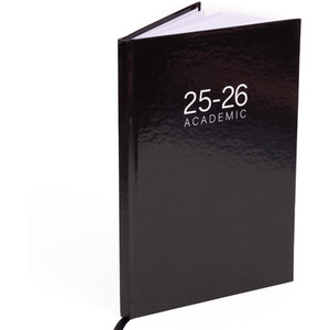 2025-2026 Academic A5 Week to view Diary - Black by Evelay Ltd