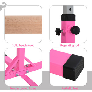 HOMCOM Adjustable Kids Gymnastics Training Bar - Pink by HOMCOM
