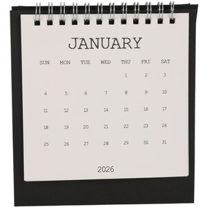 2026 Freestanding Desk Calendar - Black