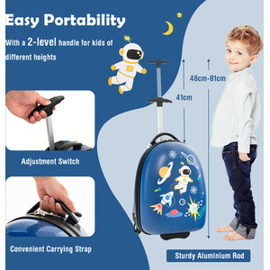 16'' Kids Carry-On Luggage-Blue - Blue by Costway