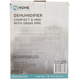 Compact Dehumidifier with Drain Pipe by My Home