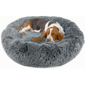 Fluffy Dog Bed in Grey - Grey / L by Actiaspet