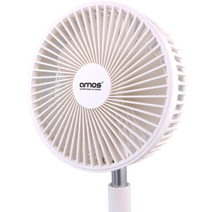 7 Inch USB Rechargeable Foldable Mini Desk Fan - white by AMOS