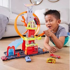 Hot Wheels City Super Loop Fire Station Playset and 1 Toy Fire Engine - multi by Hot Wheels