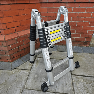 Lightweight Aluminium Hinged Telescopic Extendable Multi-Position Ladder - silver by Samuel Alexander