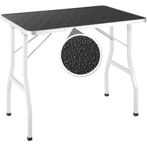 Dog Grooming Table With Arm - Black/White by tectake