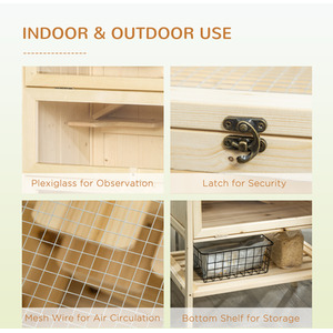 Pawhut Wooden Small Animal Cage - Natural by Pawhut