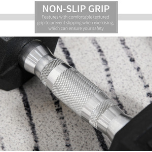 HOMCOM Hex Dumbbell Rubber Weights Sets - Black-2x8kg / 16.2kg by HOMCOM