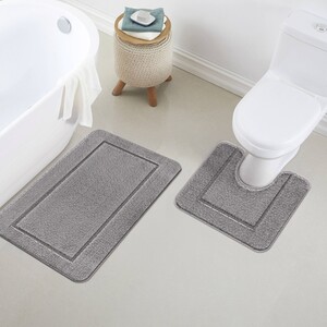 Chelsea 2 Piece Bath Mat Set - Grey