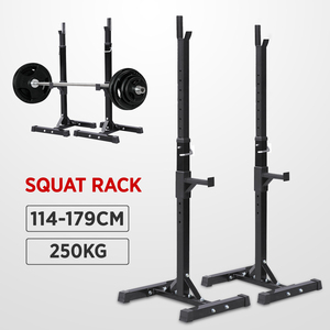 Solid Steel Adjustable Squat Rack for Home Gym - Black by Yaheetech