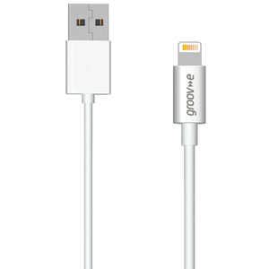 MFI Lightning to USB-A Charging Cable 1M - White - White by Groov-e