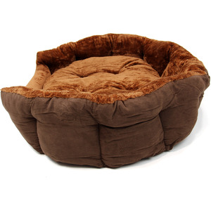 Deluxe Faux Fur Dog Bed in Chocolate Brown - Brown / XL by Actiaspet